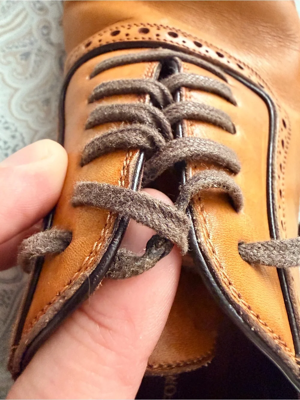 TOM FORD Men's Tan Leather lace up Brogue Oxfords